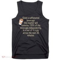 Given A Caffeinated Beverage This Teacher Will Consume Tank Top thumb 0