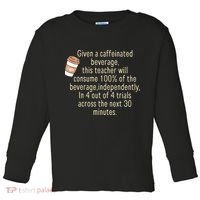 Given A Caffeinated Beverage This Teacher Will Consume Toddler Long Sleeve Shirt thumb 0