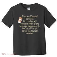 Given A Caffeinated Beverage This Teacher Will Consume Toddler T-Shirt thumb 0