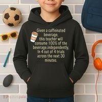 Given A Caffeinated Beverage This Teacher Will Consume Kids Hoodie thumb 2