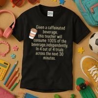 Given A Caffeinated Beverage This Teacher Will Consume Kids T-Shirt thumb 3