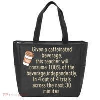 Given A Caffeinated Beverage This Teacher Will Consume Tote Bag thumb 0