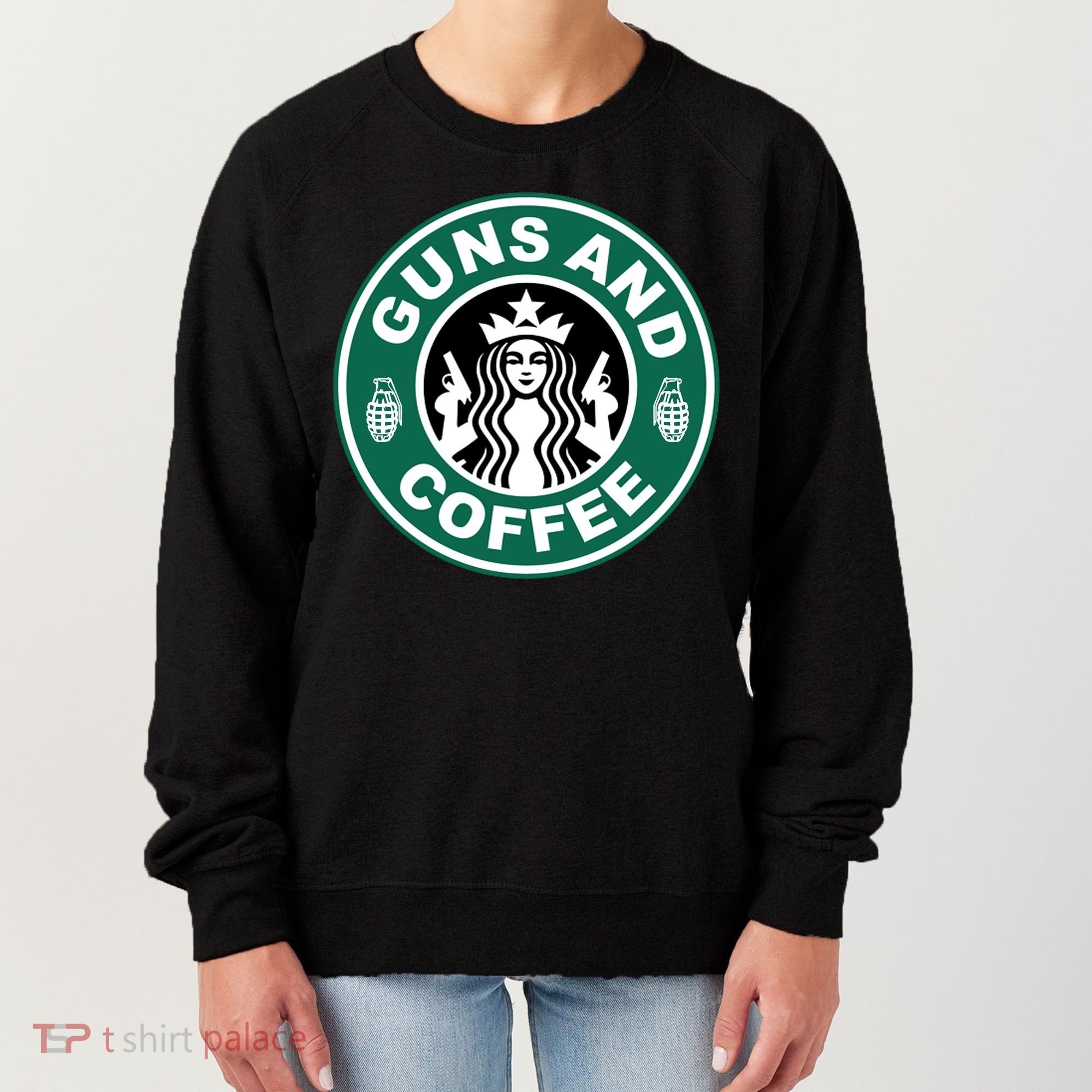 Guns And Coffee Parody Women's Sweatshirt