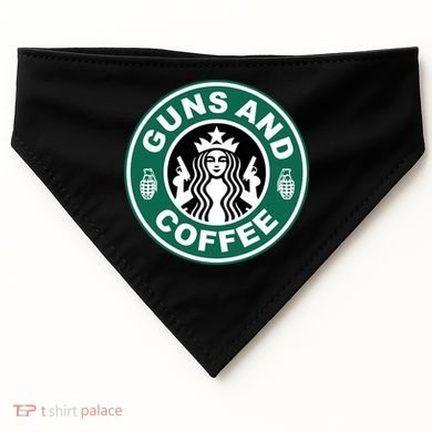 Guns And Coffee Parody USA-Made Doggie Bandana