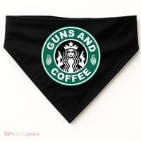 Guns And Coffee Parody USA-Made Doggie Bandana thumb 0