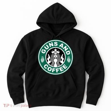 Guns And Coffee Parody Hoodie
