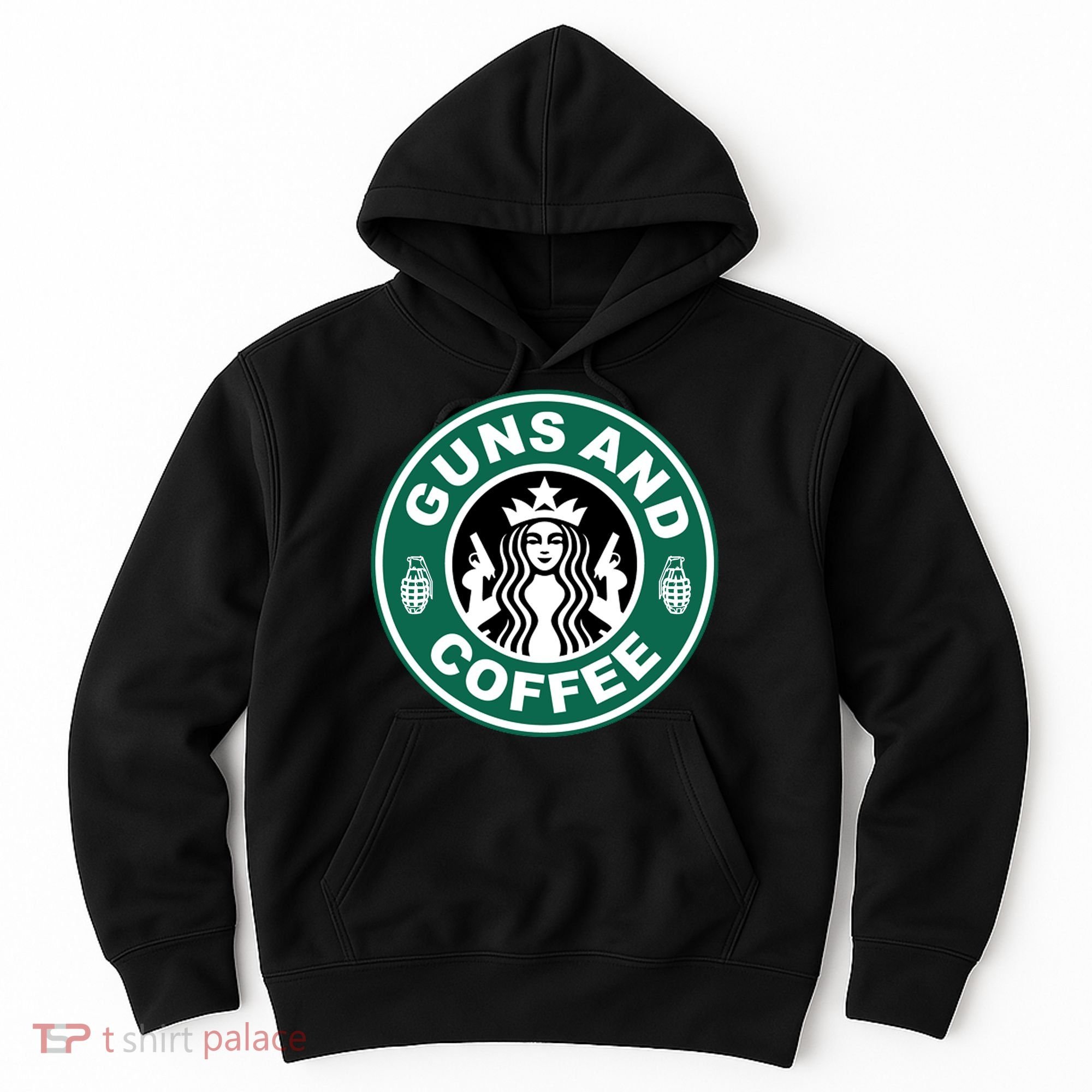 Guns And Coffee Parody Hoodie