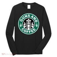 Guns And Coffee Parody Long Sleeve Shirt thumb 0
