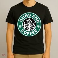 Guns And Coffee Parody T-Shirt thumb 3