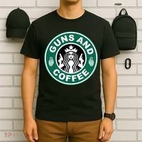 Guns And Coffee Parody T-Shirt thumb 6