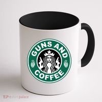 Guns And Coffee Parody Coffee Mug thumb 1