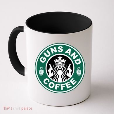 Guns And Coffee Parody Coffee Mug