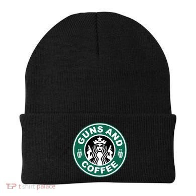 Guns And Coffee Parody Beanie