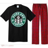 Guns And Coffee Parody Pajama Set thumb 0