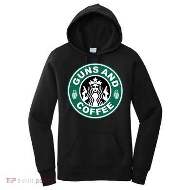 Guns And Coffee Parody Women's Hoodie
