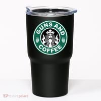Guns And Coffee Parody Tumbler thumb 0