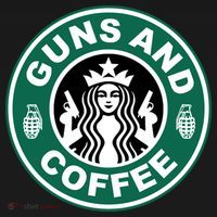 Guns And Coffee Parody Mousepad thumb 1