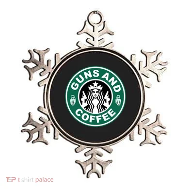 Guns And Coffee Parody Ornament