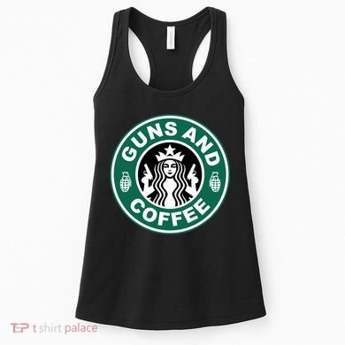 Guns And Coffee Parody Women's Tank Top