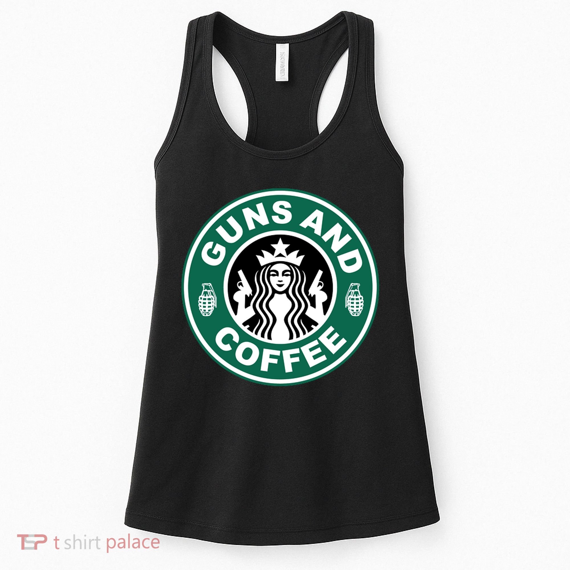 Guns And Coffee Parody Women's Tank Top