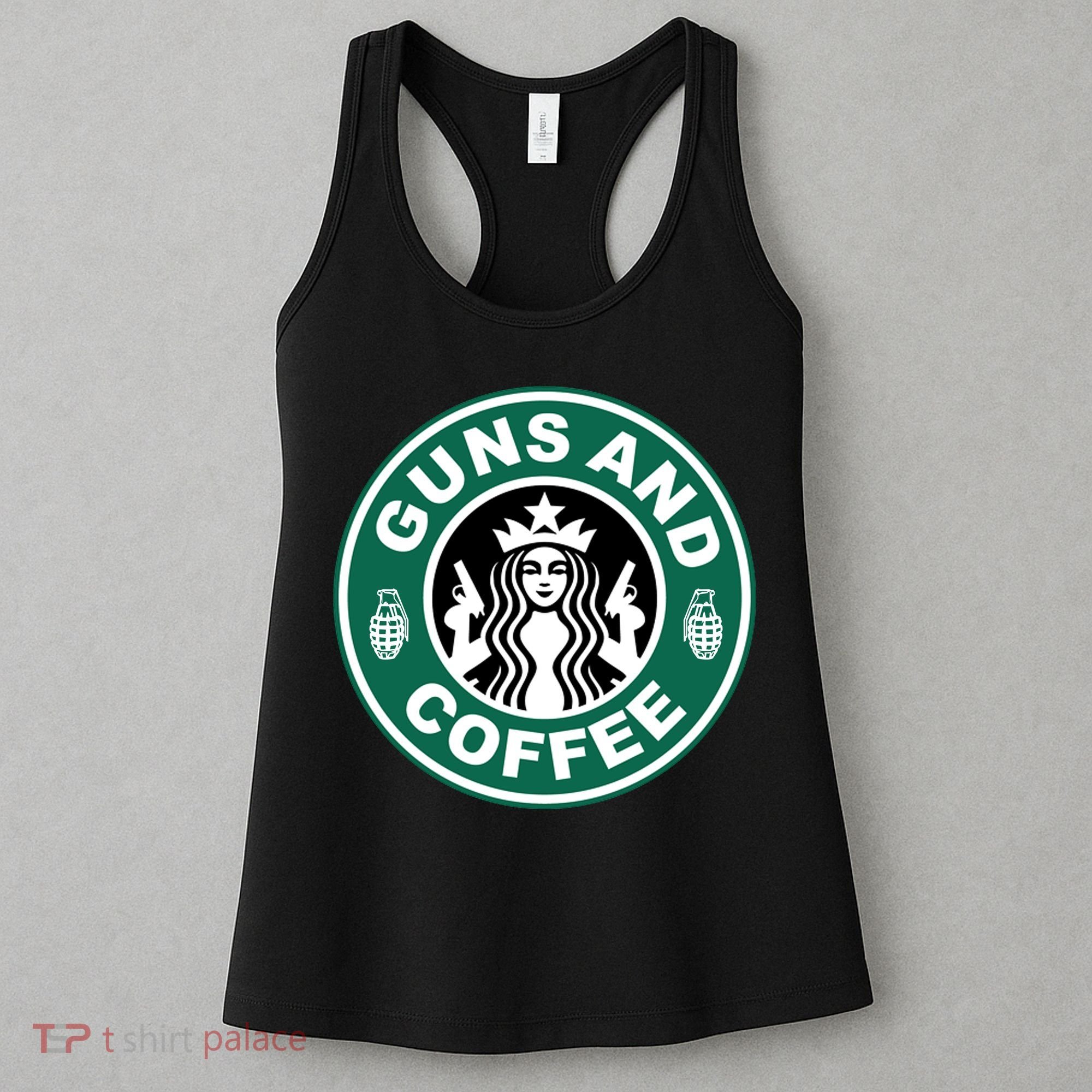 Guns And Coffee Parody Women's Tank Top
