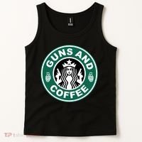 Guns And Coffee Parody Tank Top thumb 2