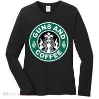 Guns And Coffee Parody Women's Long Sleeve Shirt thumb 0