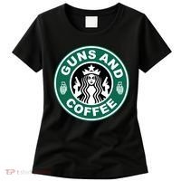 Guns And Coffee Parody Women's T-Shirt thumb 0
