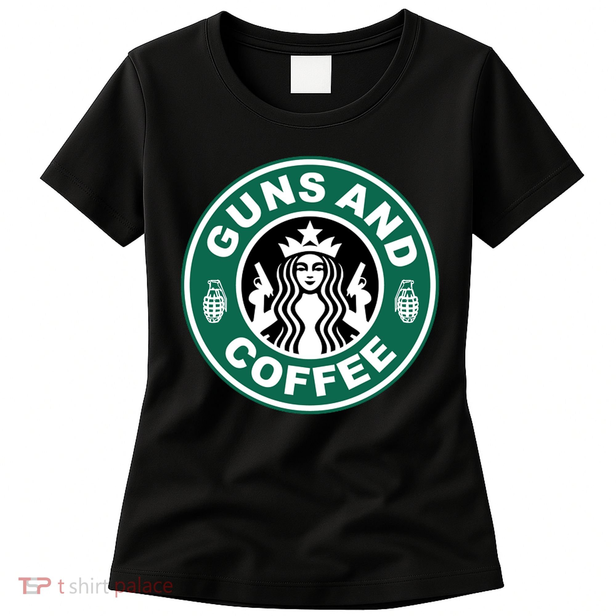 Guns And Coffee Parody Women's T-Shirt