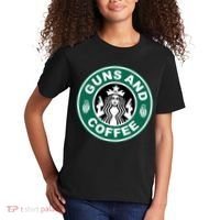 Guns And Coffee Parody Kids T-Shirt thumb 2