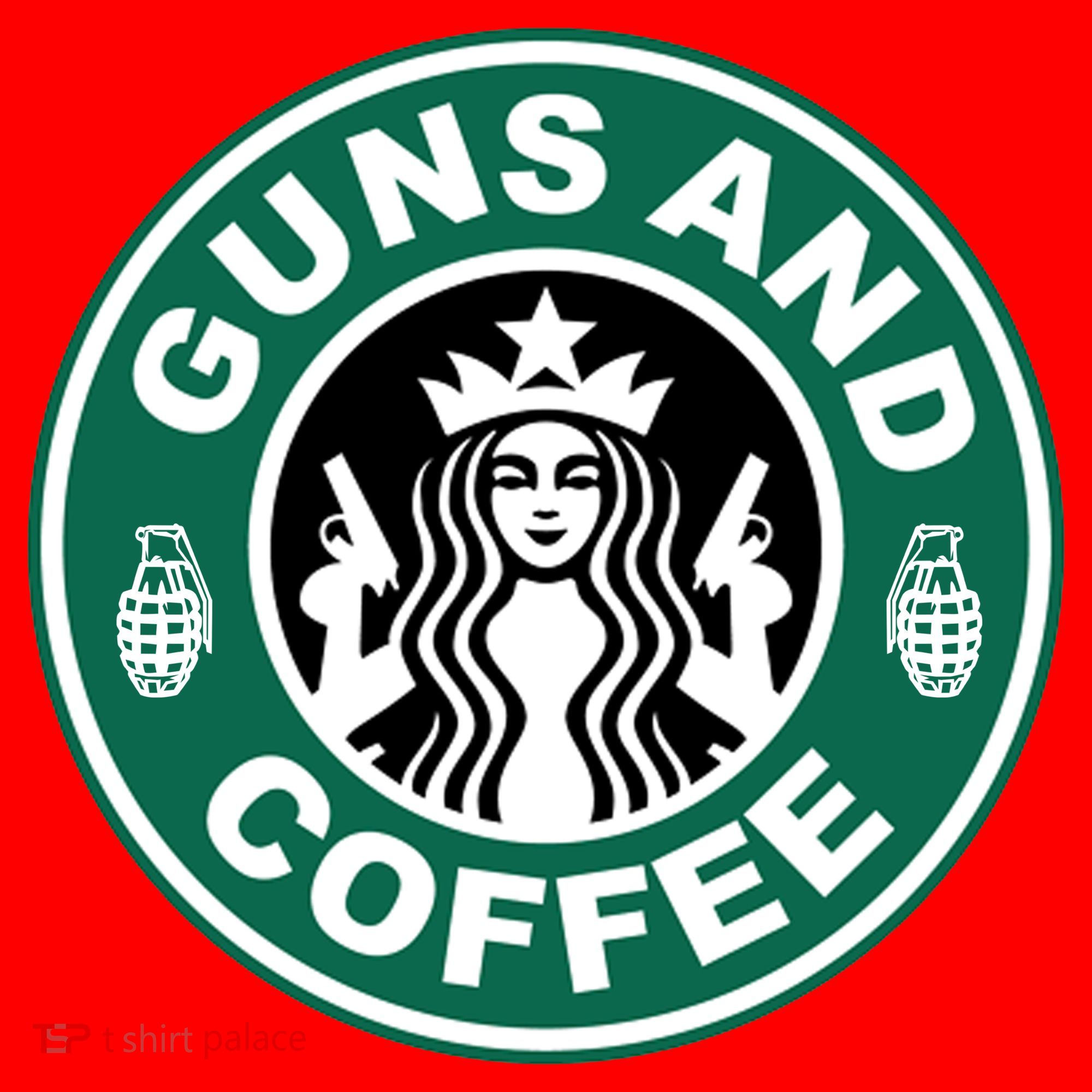 Guns And Coffee Parody Santa Hat