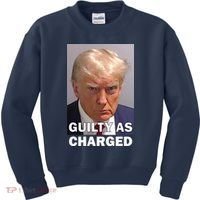 Guilty As Charge Trump Mugshot Kids Sweatshirt thumb 0