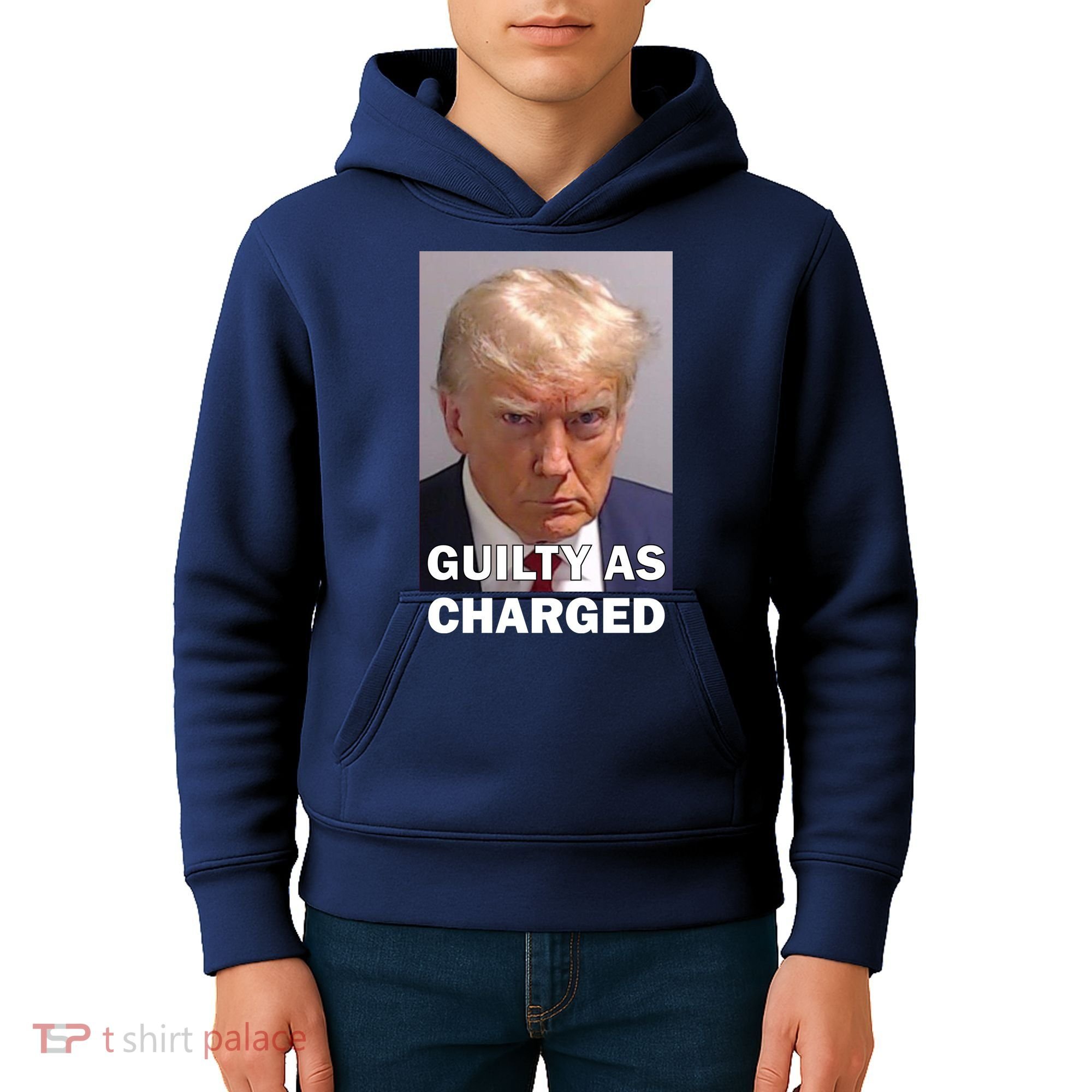 Guilty As Charge Trump Mugshot Kids Hoodie