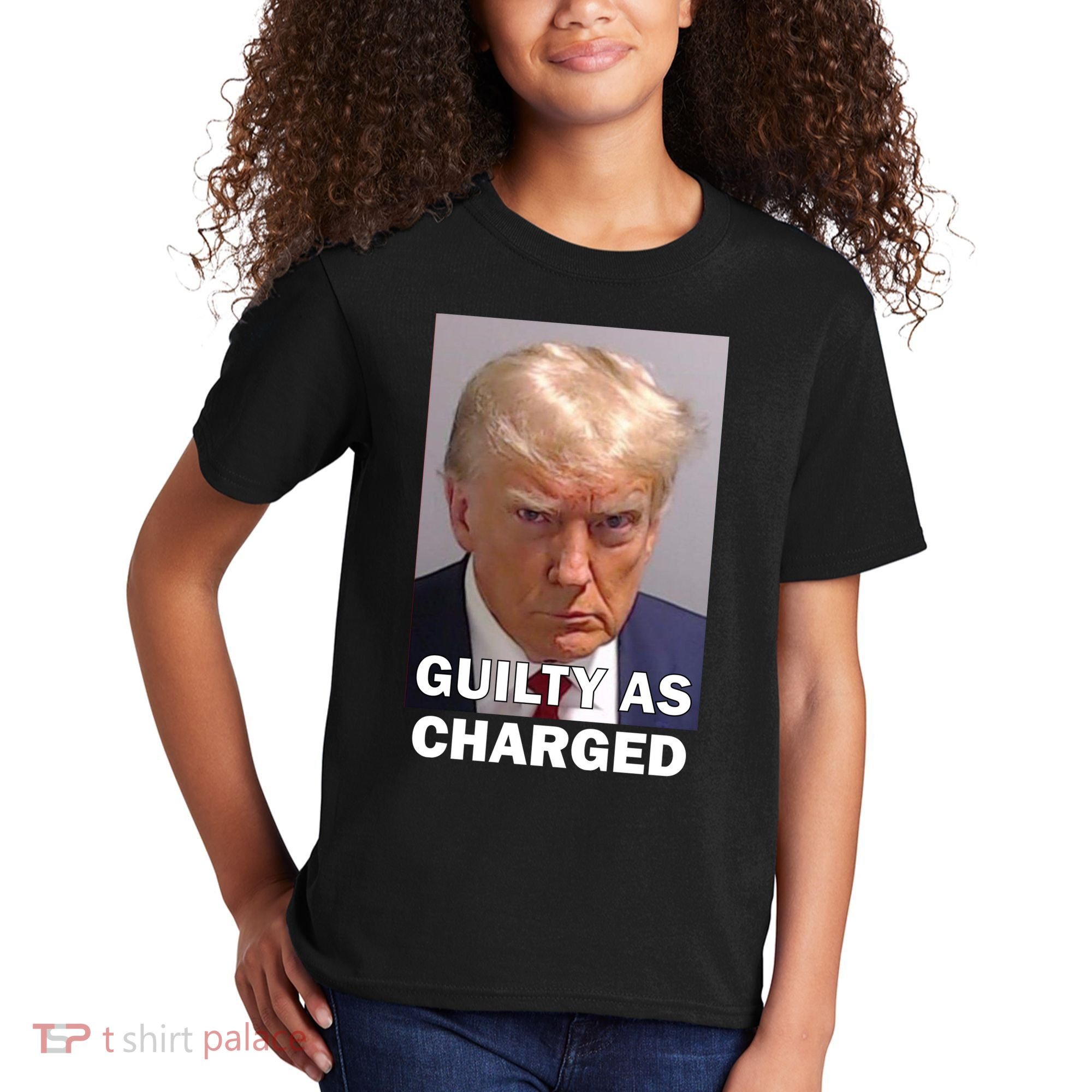 Guilty As Charge Trump Mugshot Kids T-Shirt