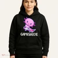 Gamesalotl Axolotl Cute Playing Video Game Hoodie thumb 5