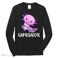 Gamesalotl Axolotl Cute Playing Video Game Long Sleeve Shirt thumb 0