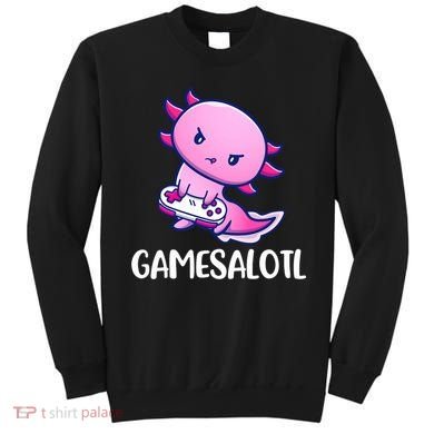 Gamesalotl Axolotl Cute Playing Video Game Sweatshirt