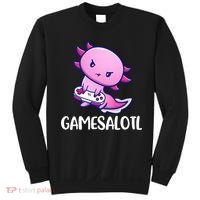 Gamesalotl Axolotl Cute Playing Video Game Sweatshirt thumb 0