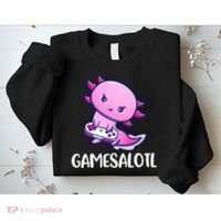 Gamesalotl Axolotl Cute Playing Video Game Sweatshirt thumb 2