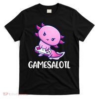 Gamesalotl Axolotl Cute Playing Video Game T-Shirt thumb 0