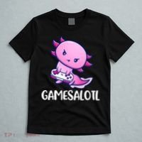 Gamesalotl Axolotl Cute Playing Video Game T-Shirt thumb 5