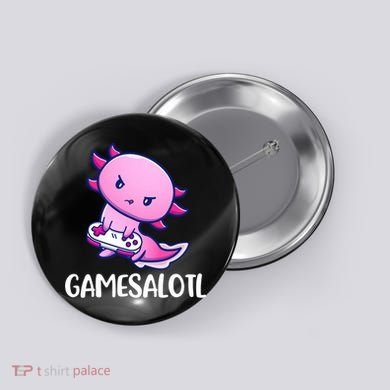 Gamesalotl Axolotl Cute Playing Video Game Button