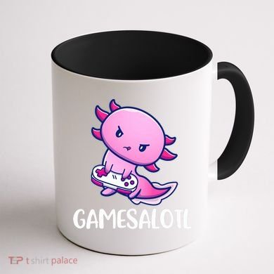 Gamesalotl Axolotl Cute Playing Video Game Coffee Mug back