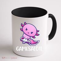 Gamesalotl Axolotl Cute Playing Video Game Coffee Mug thumb 1