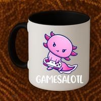 Gamesalotl Axolotl Cute Playing Video Game Coffee Mug thumb 2