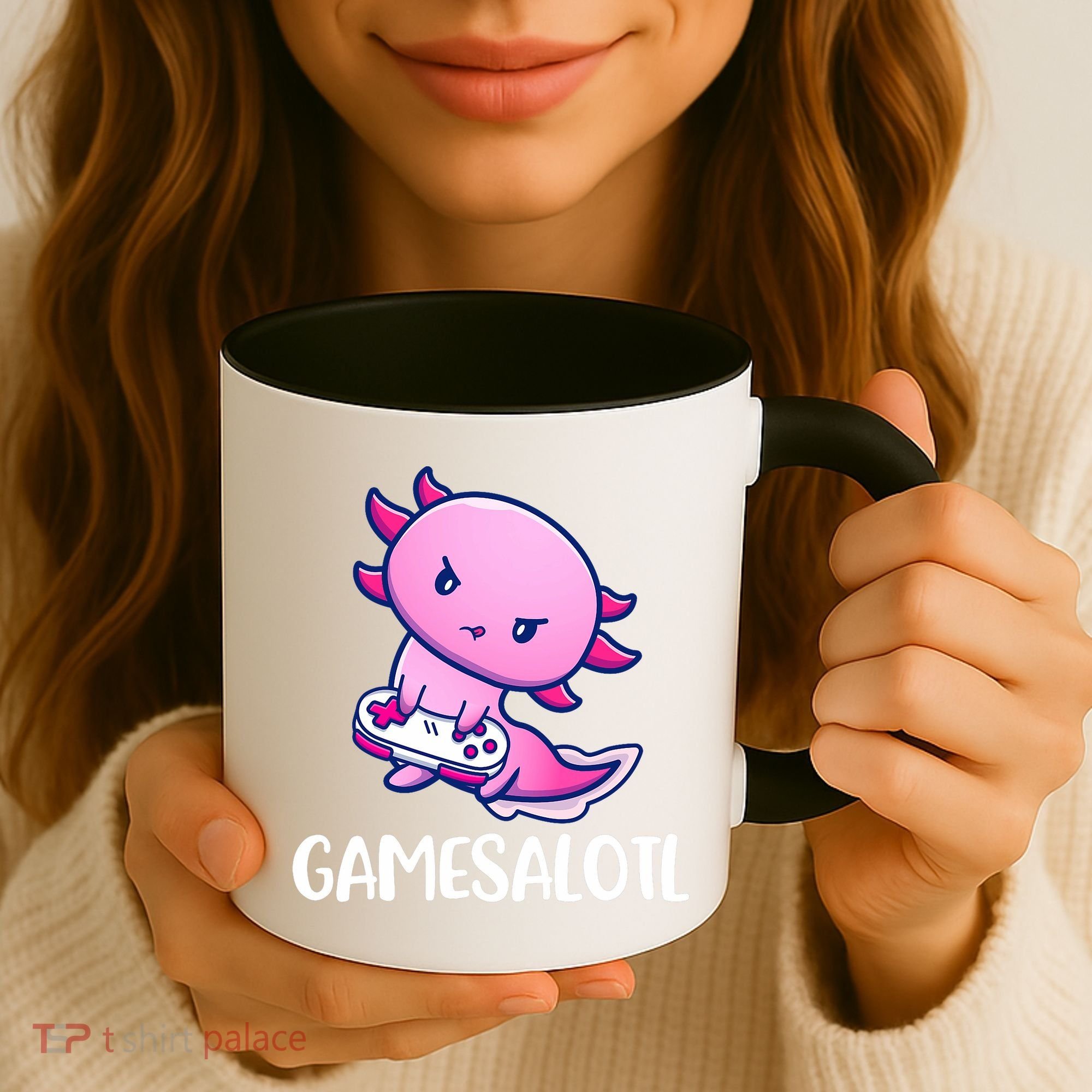 Gamesalotl Axolotl Cute Playing Video Game Coffee Mug