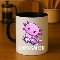 Gamesalotl Axolotl Cute Playing Video Game Coffee Mug thumb 4