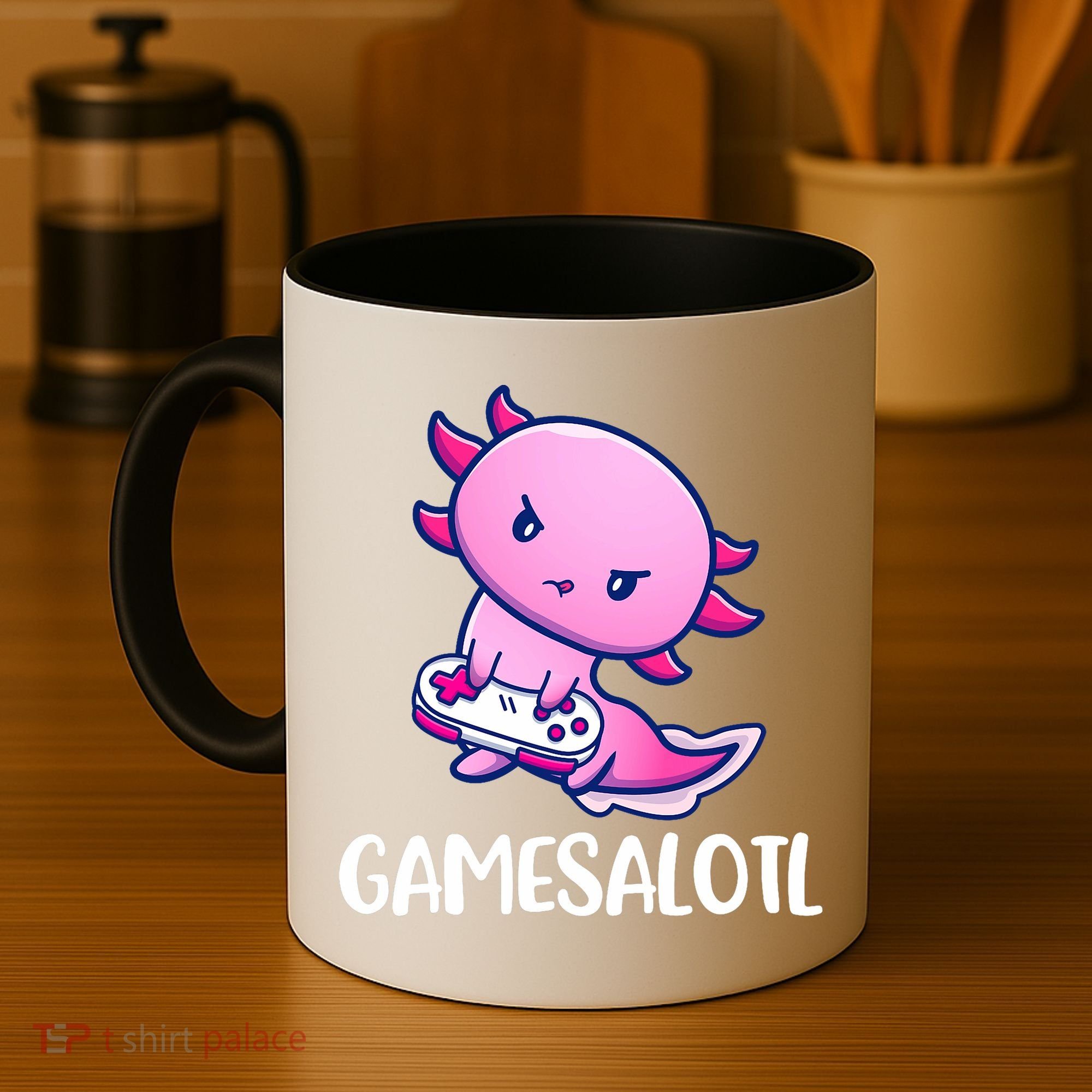 Gamesalotl Axolotl Cute Playing Video Game Coffee Mug