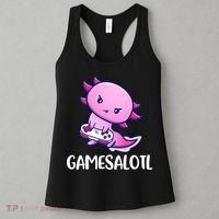 Gamesalotl Axolotl Cute Playing Video Game Women's Tank Top thumb 3