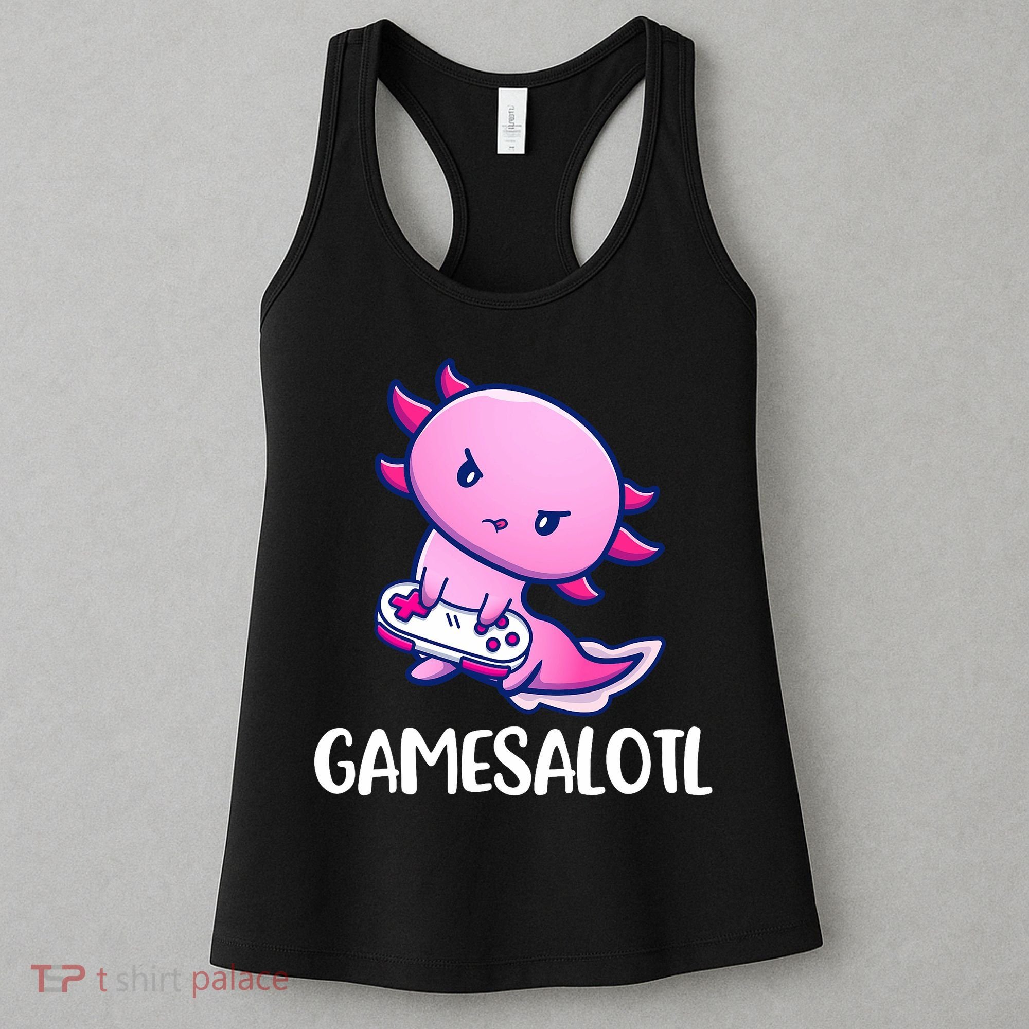 Gamesalotl Axolotl Cute Playing Video Game Women's Tank Top